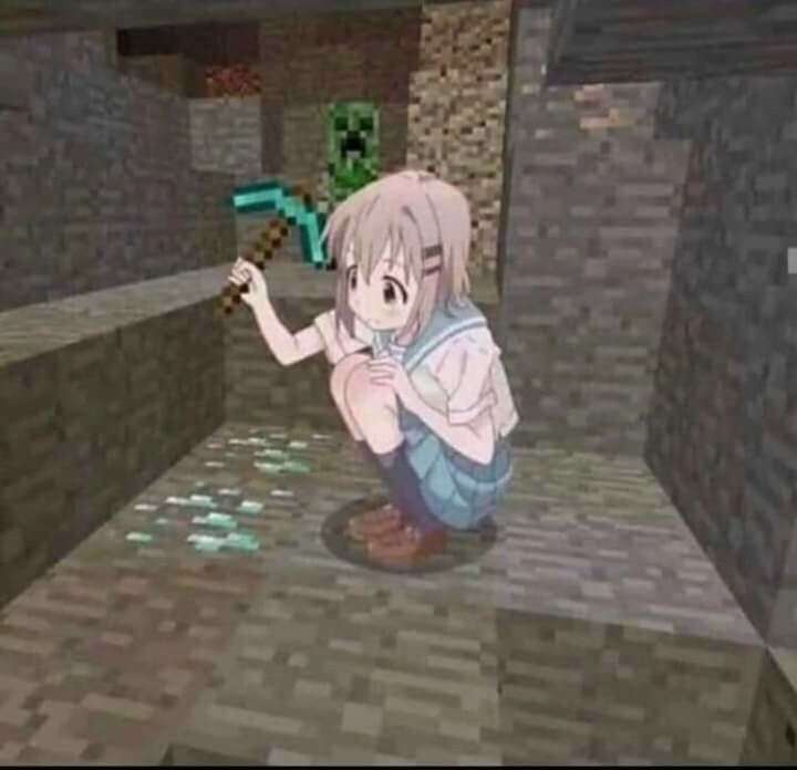 Anime girl in minecraft online puzzle