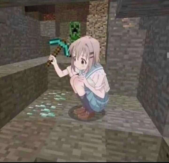 Ragazza anime in minecraft puzzle online