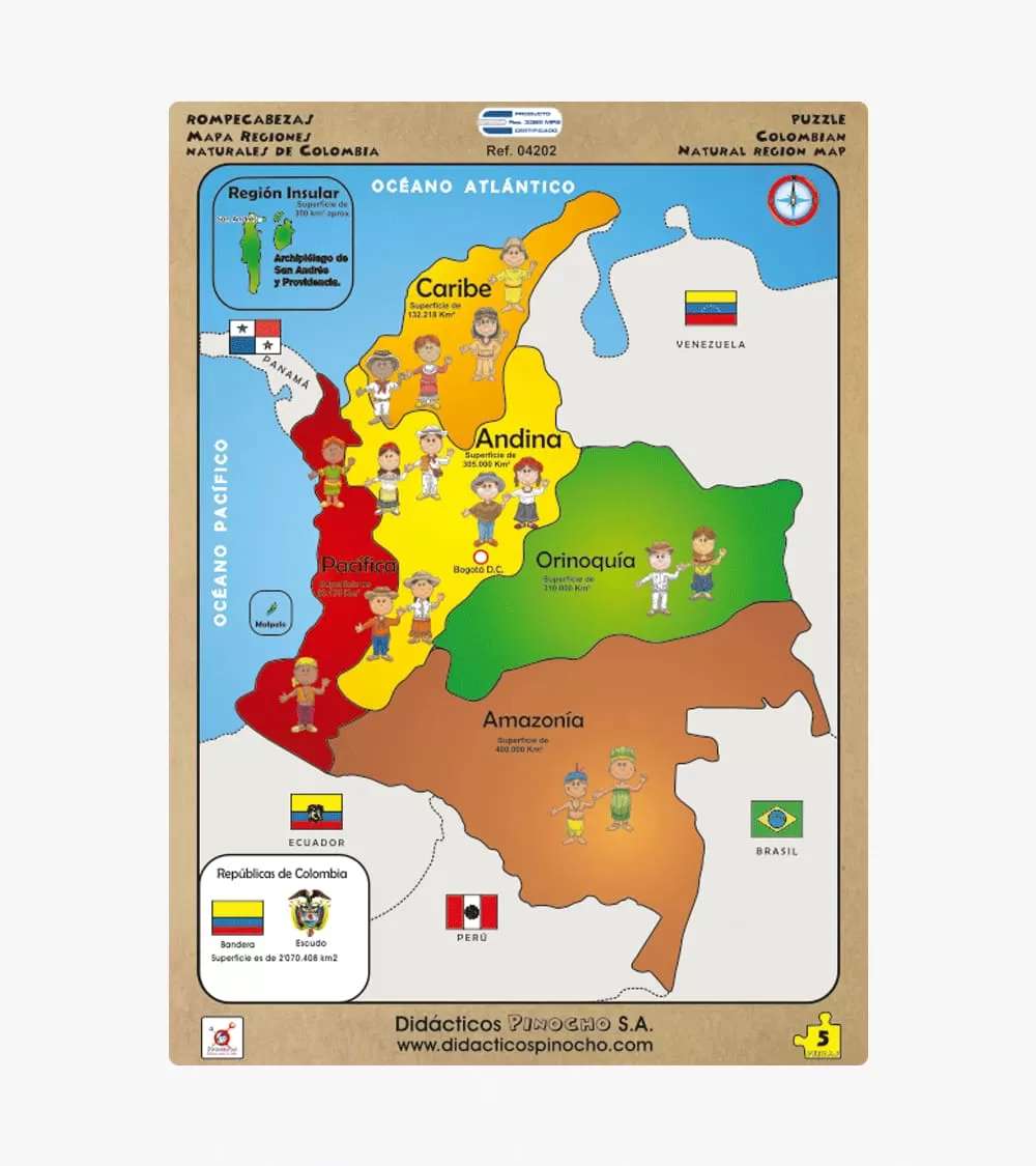 Természetes régiók térképe online puzzle