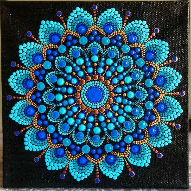 mandala azul rompecabezas en línea