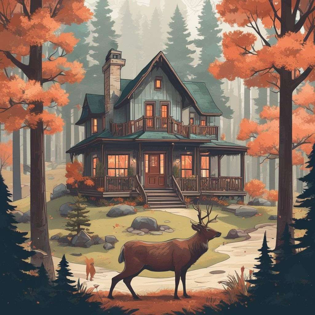 Forest and deer online puzzle