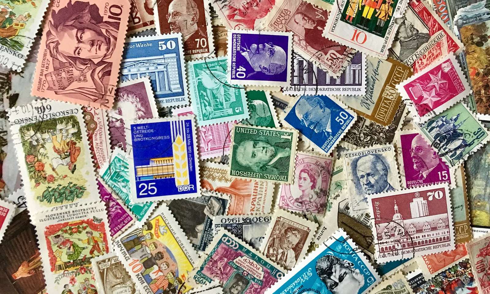 Stamps Collecting puzzle online from photo