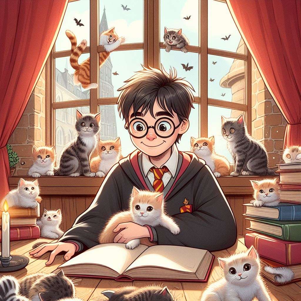 Harry Potter con tanto gatti rompecabezas en línea
