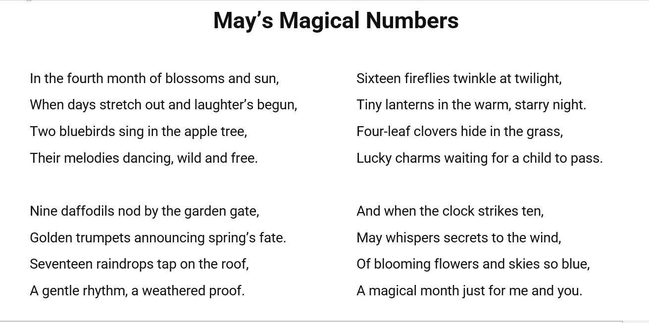 May Numbers online puzzle