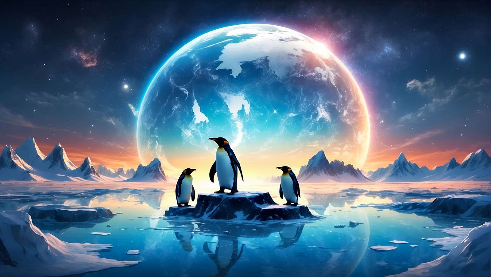 pinguins puzzle online a partir de fotografia