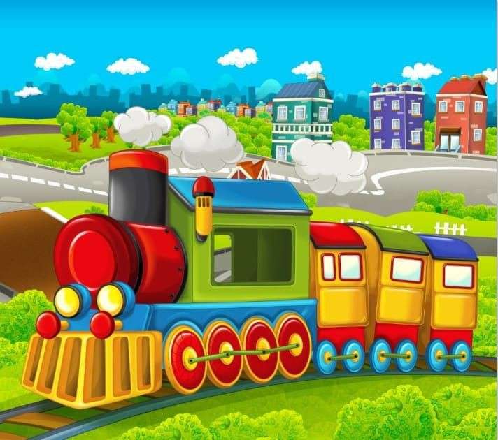 Trains landscape puzzle online from photo