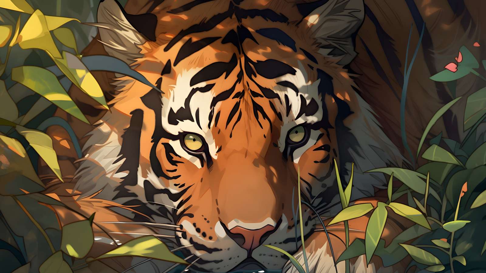 Tigers in the jungle puzzle online from photo