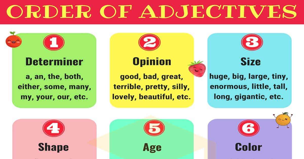 Order of Adjectives online puzzle