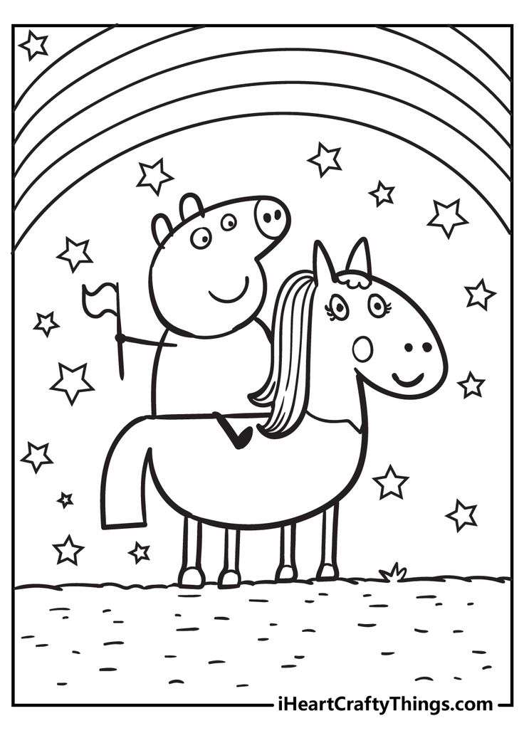 Peppa Pig y unicornio puzzle online a partir de foto