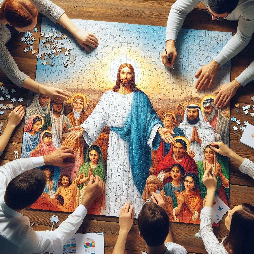 Jézus minden népet megáldó rejtvénye online puzzle