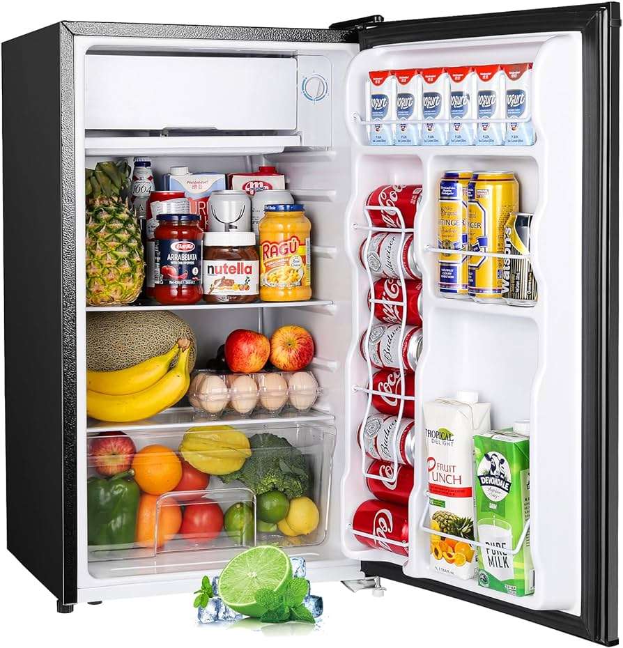 холодильник и еда с напитками онлайн-пазл