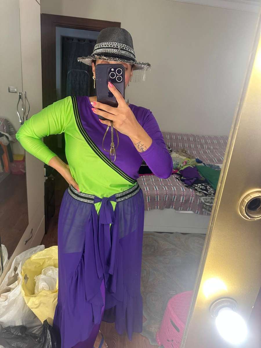 purple and green Burkini puzzle online from photo