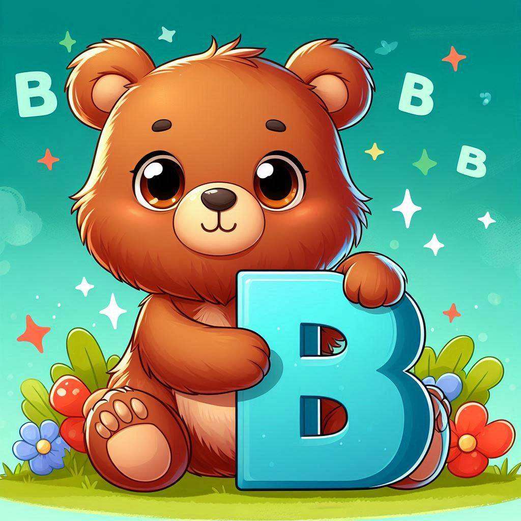 Teddy bear and the letter V online puzzle