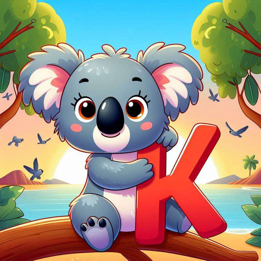 Koala a písmeno K online puzzle