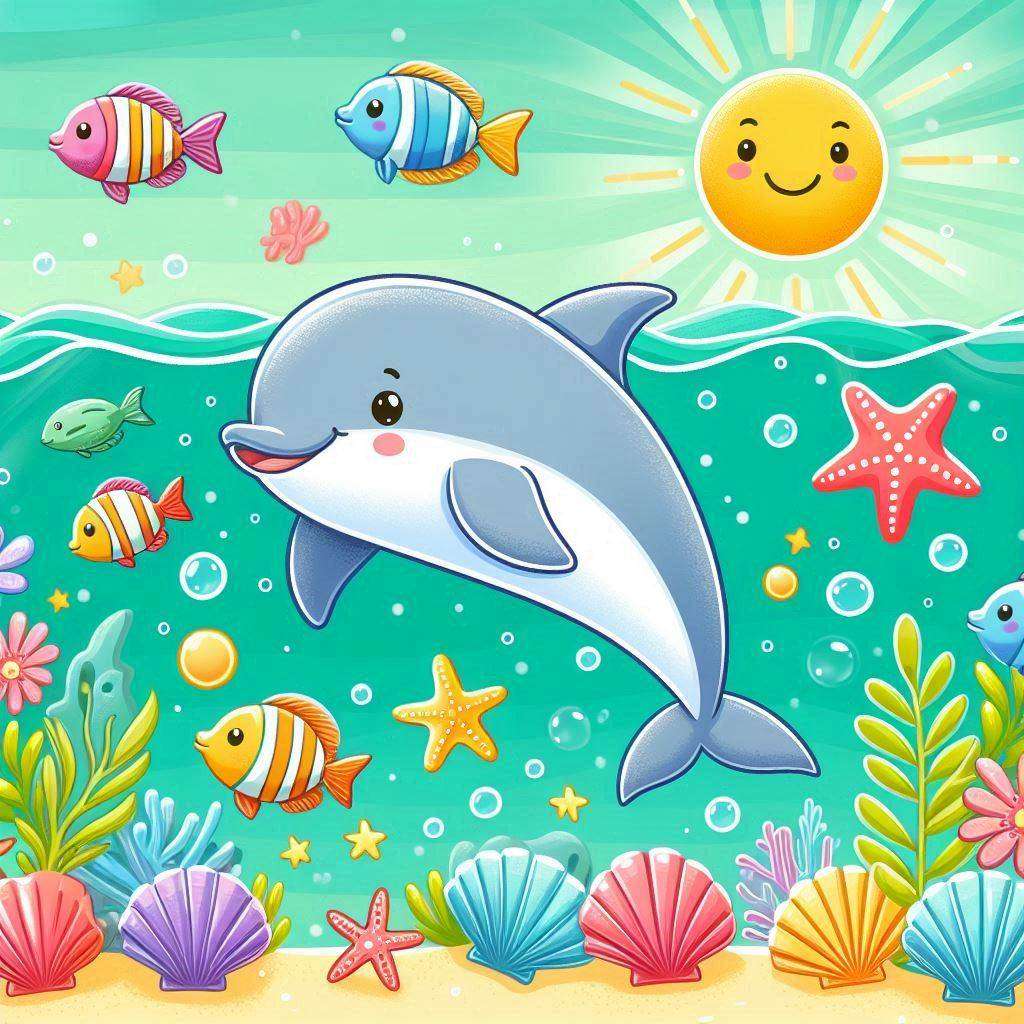 Delfín a slunce online puzzle