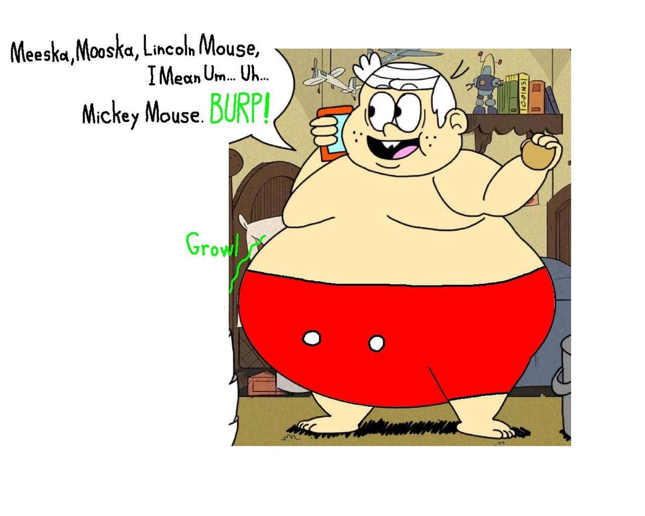 Tlustý Lincoln Loud jako Mickey Mouse puzzle online z fotografie