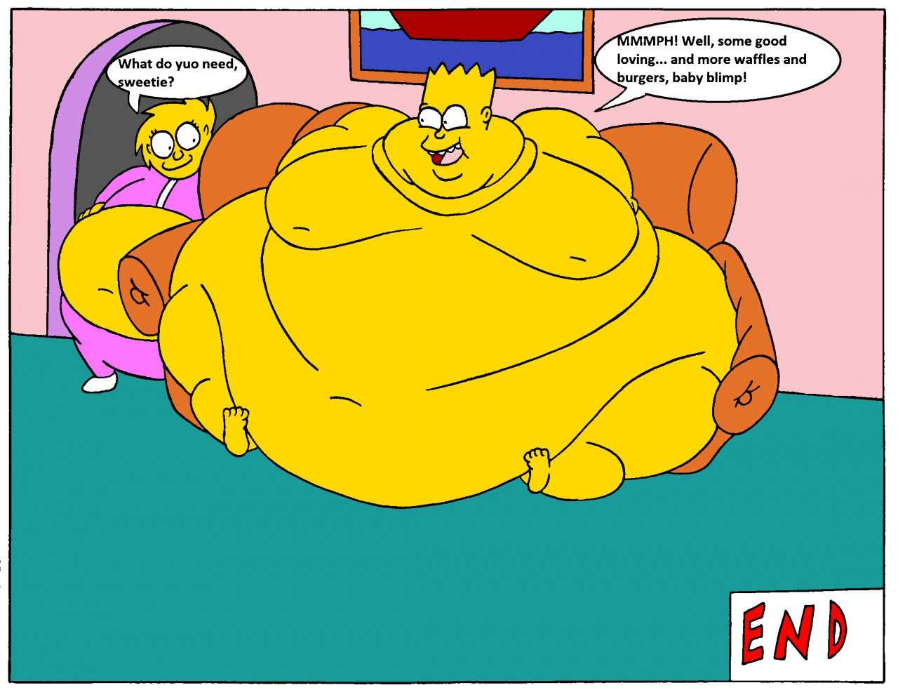Толстый голый Барт пазл онлайн из фото