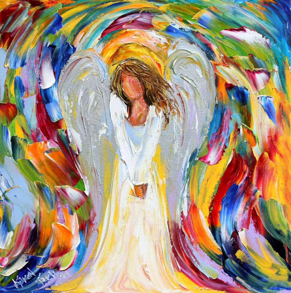 Pintura angelical rompecabezas en línea