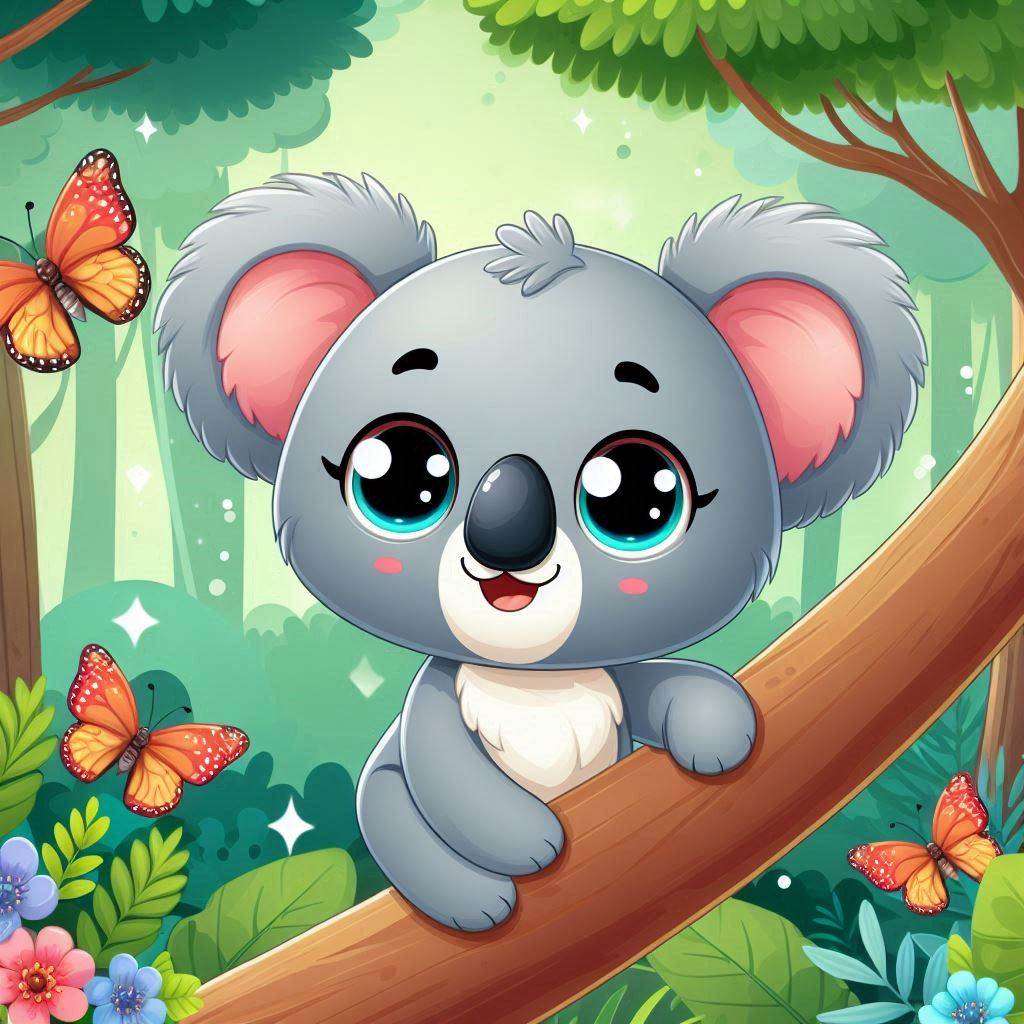 Heldere koala in het bos puzzel online van foto