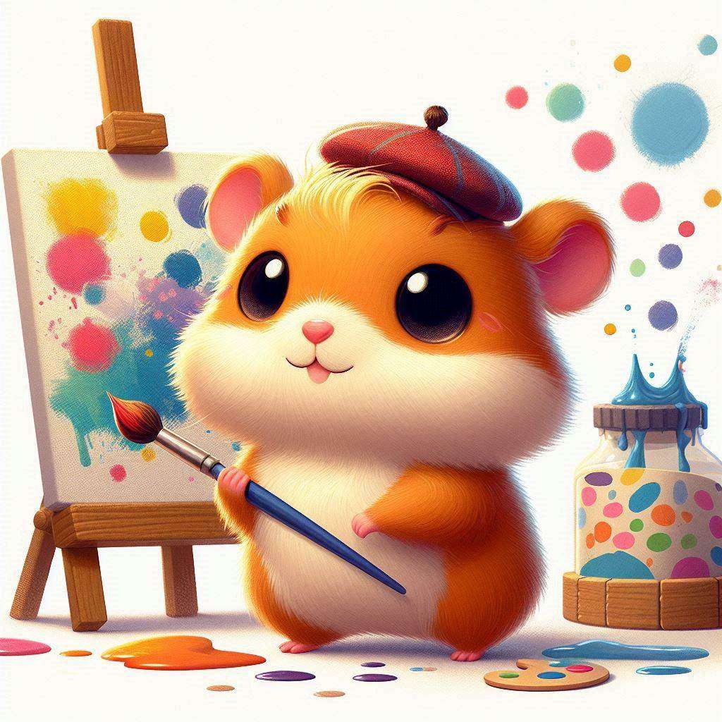 Hamster-artist puzzle online