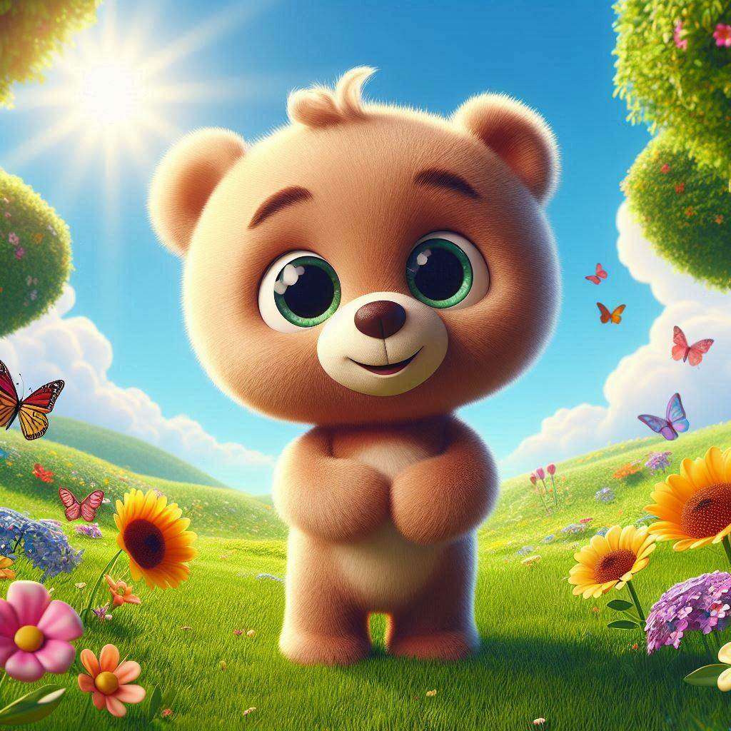 Urso no gramado puzzle online