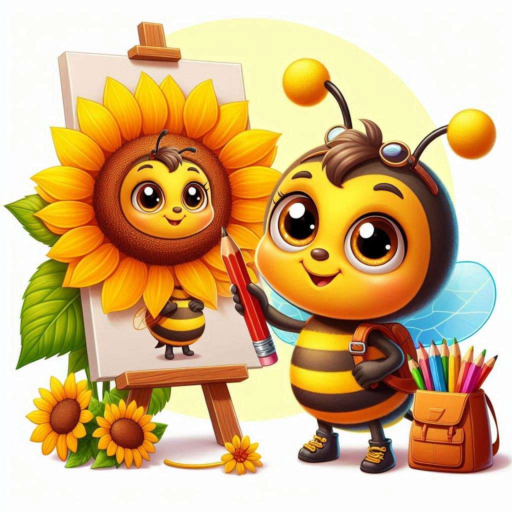 The bee draws puzzle online from photo