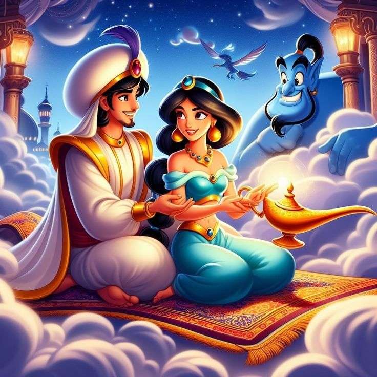 Aladdin cartoon puzzle online from photo