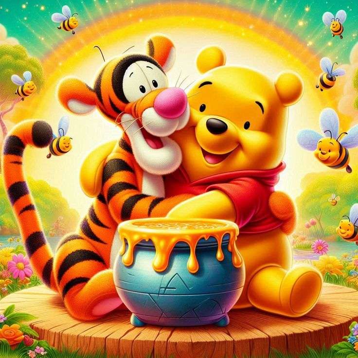 Winnie the Pooh και Tigger παζλ online από φωτογραφία