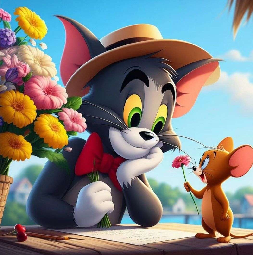 tom e Jerry puzzle online a partir de fotografia