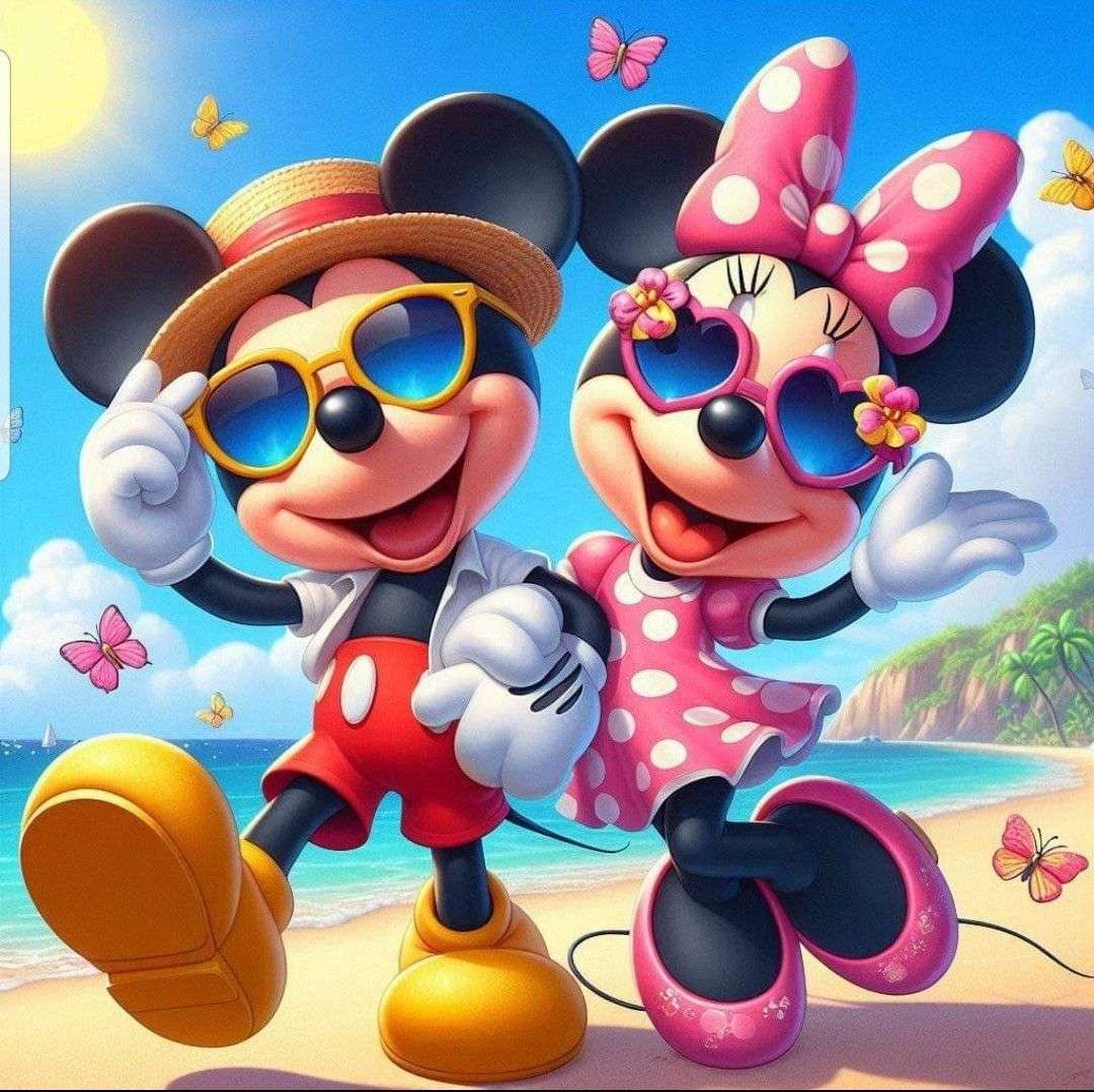 Mickey en Minnie Mouse online puzzel