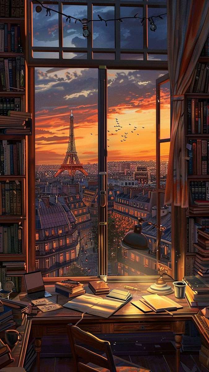 Parigi tramonto Online-Puzzle