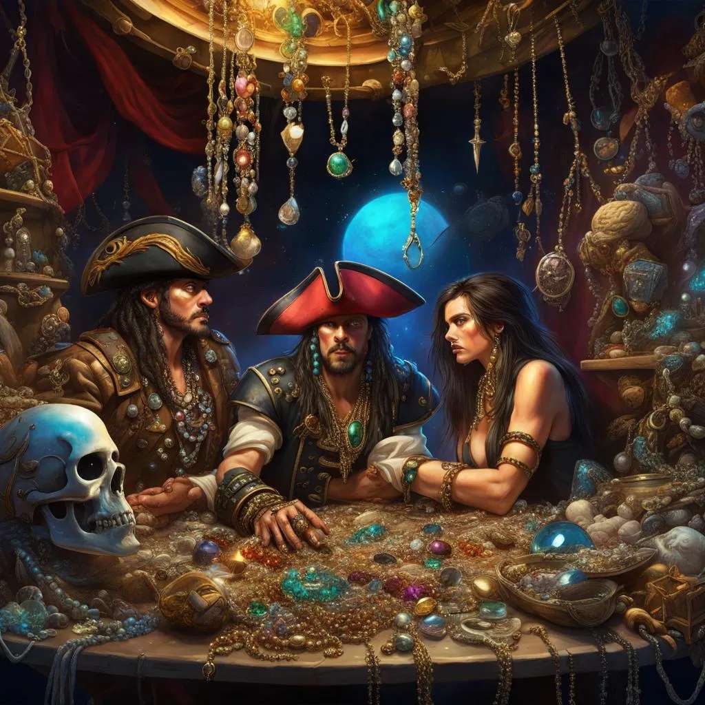 Piratas con botín puzzle online a partir de foto