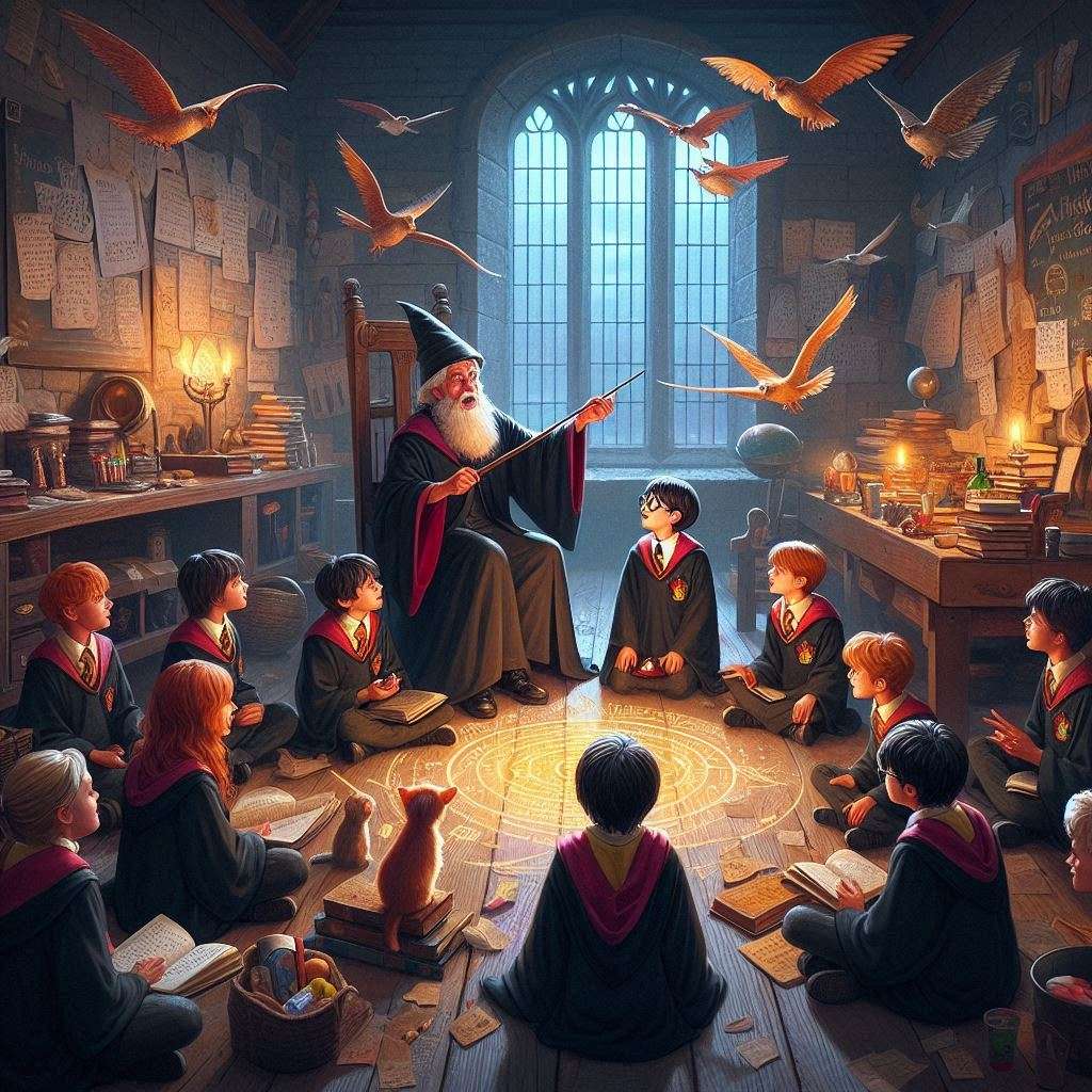 Harry Potter a lezione di incantesimi puzzle online z fotografie