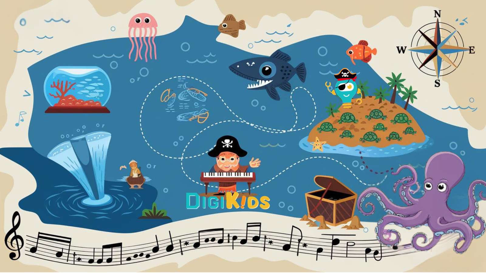 DIGIKIDS - Harta de comori legendară a unui monstru marin puzzle online din fotografie