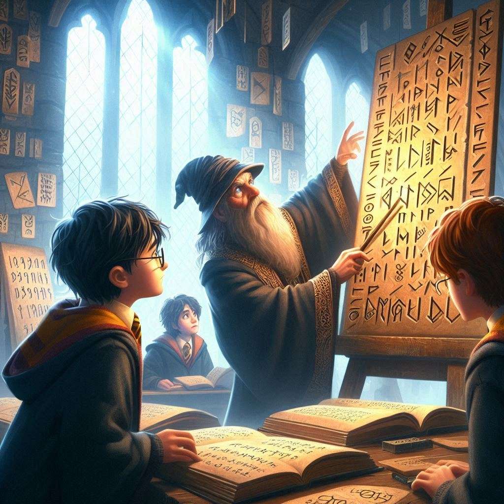 Harry Potter una lección de runas antiguas puzzle online a partir de foto