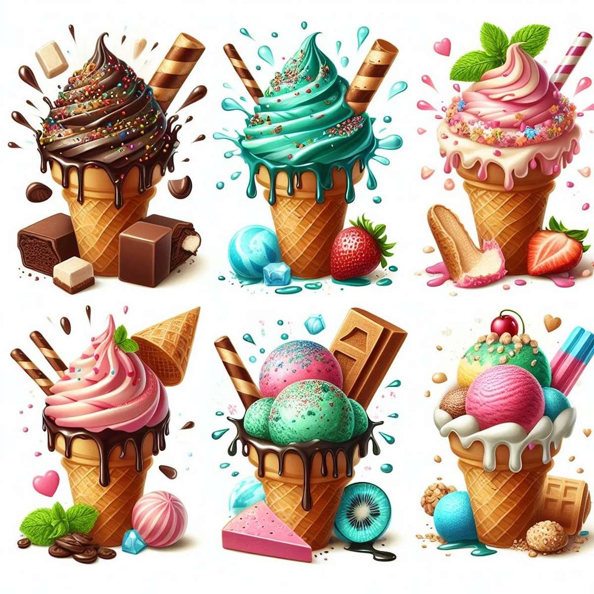 Ice cream, dessert, Ice cream puzzle online from photo