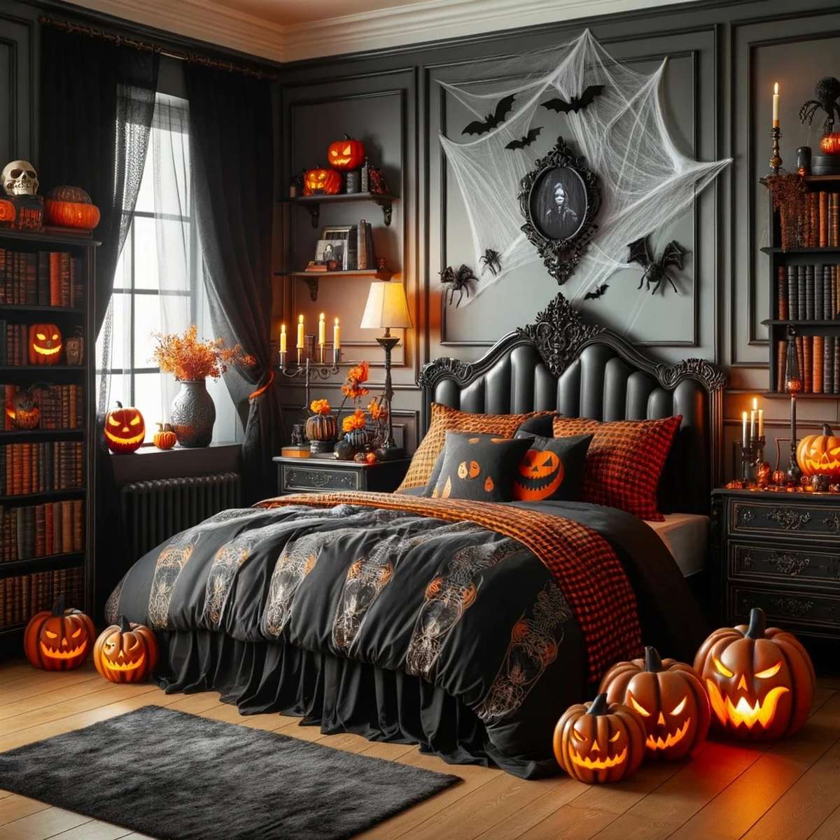 Halloween, bedroom. Halloween, bedroom puzzle online from photo