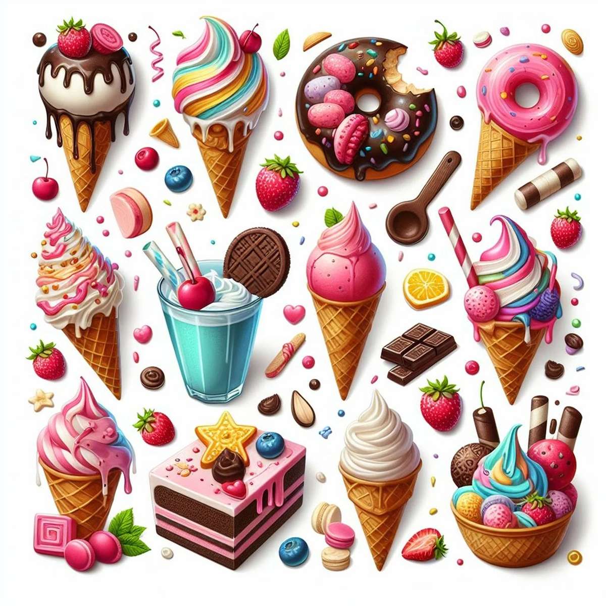 Dessert, sweets online puzzle