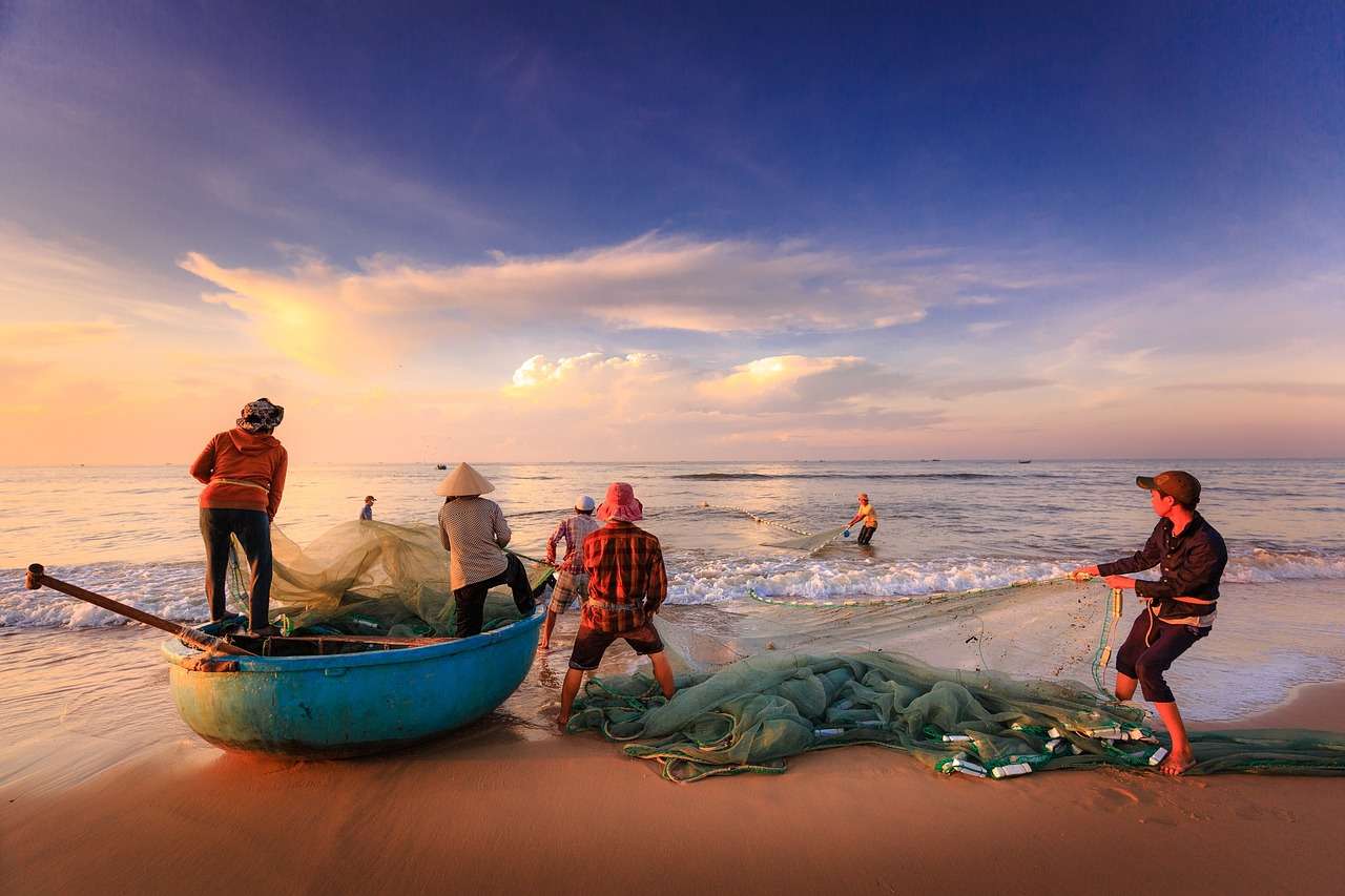 Fiskare på jobbet pussel online från foto