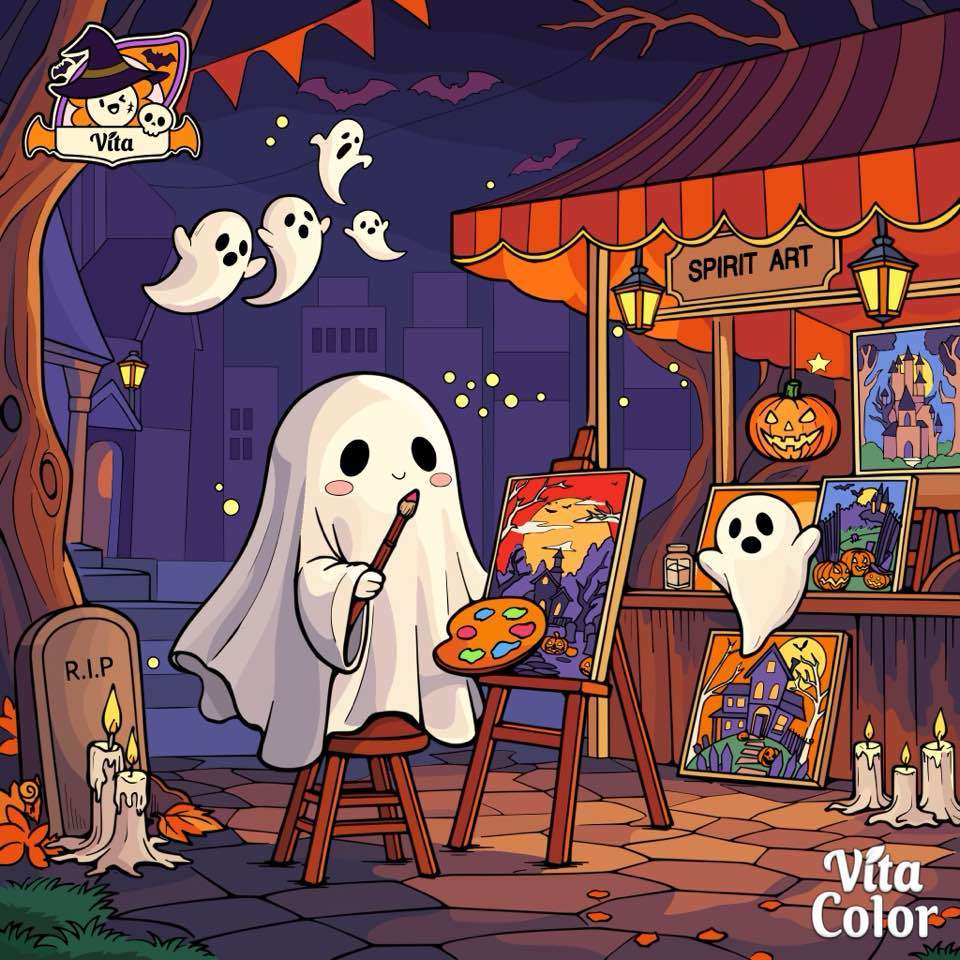 Spookschilder puzzel online van foto