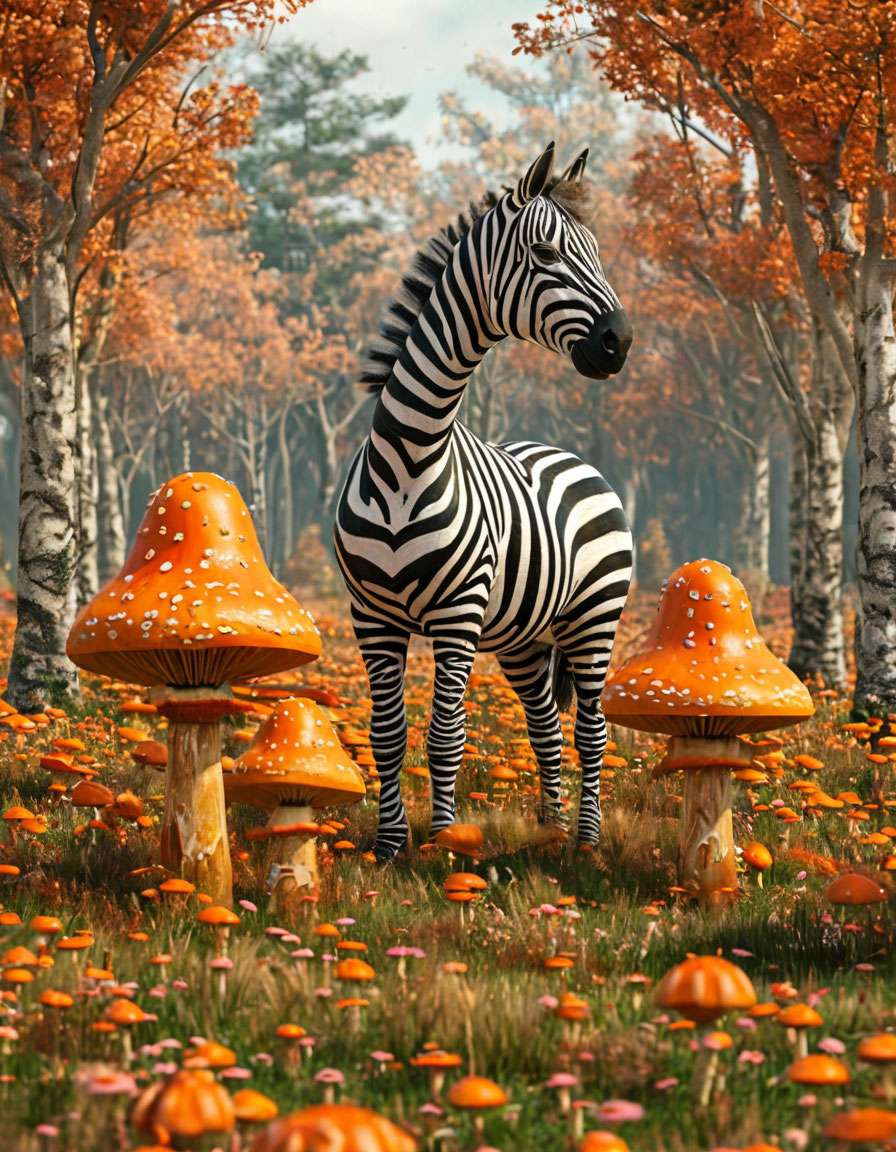 Zebra in the forest puzzle online from photo