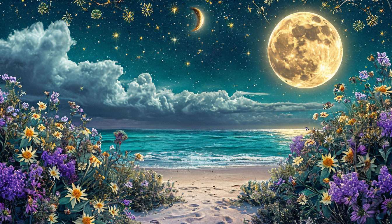 Moon beach puzzle online from photo