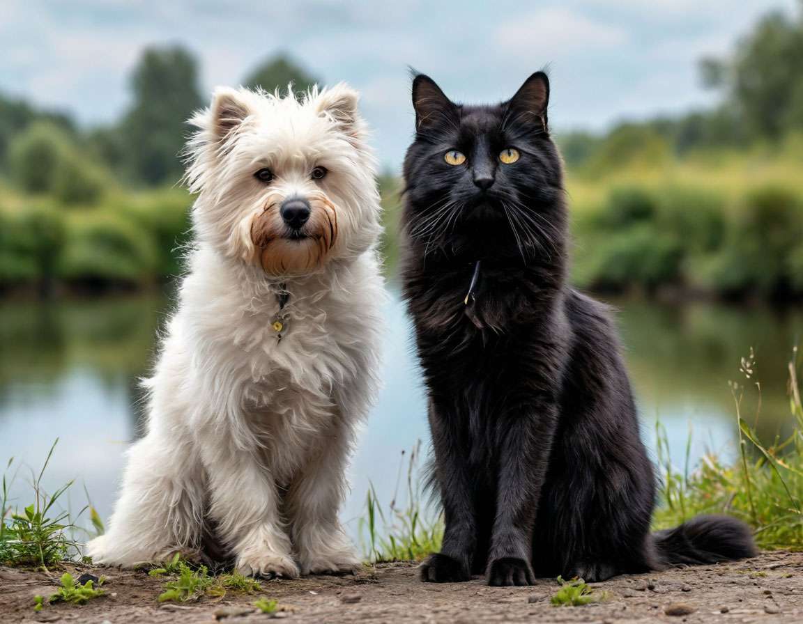 猫と犬 写真からオンラインパズル