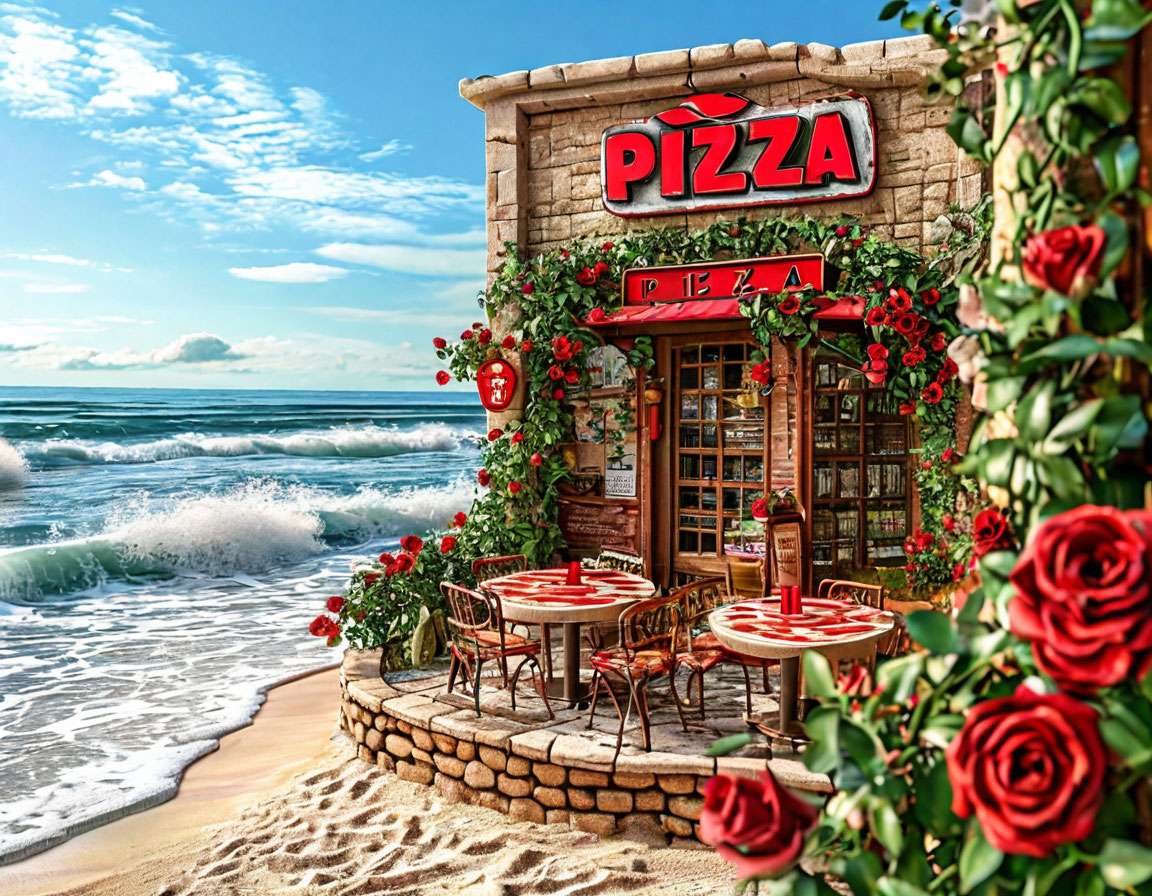 Pizzeria in riva all'oceano puzzle online