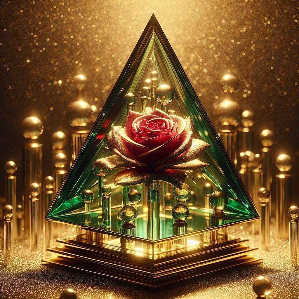 Rose in glass puzzle online from photo