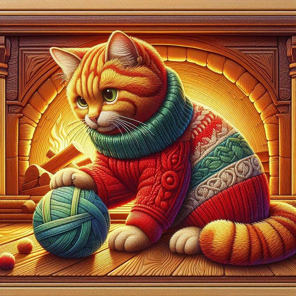 Gattino in un maglione puzzle online da foto