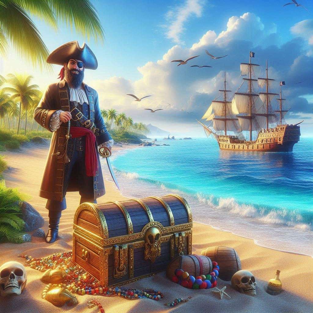 Pirátský poklad puzzle online z fotografie