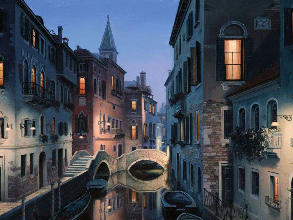 venice at night puzzle online from photo