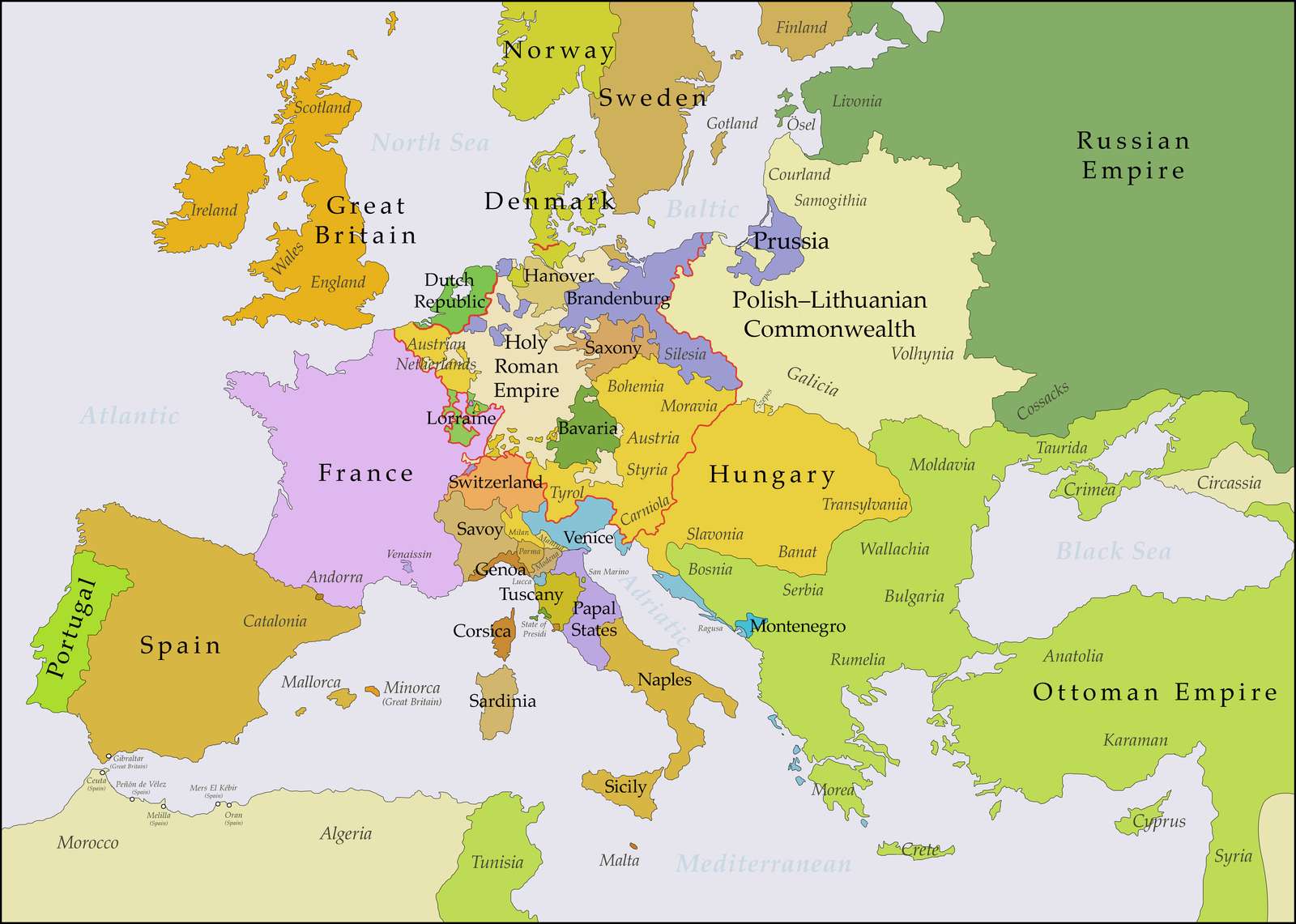 Map of Europe year var puzzle online from photo