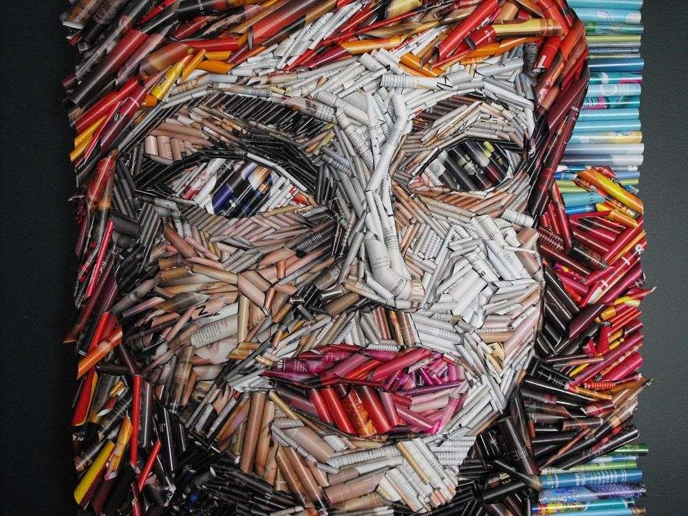 Twarz walcowana -zwinięta TWARZ puzzle online ze zdjęcia